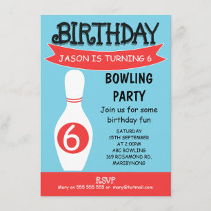 Bowling Birthday Invitation