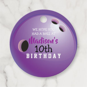 BOWLING Birthday Invitation Gift Take Home Card Fa Favour Tags