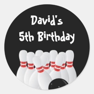 Bowling Birthday Party Favour Labels