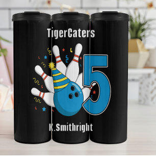 Bowling Birthday Party Graphic Thermal Tumbler