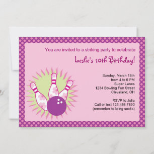 Bowling Birthday Party Invitation
