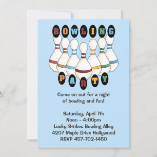 Bowling Birthday Party Invitation