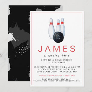Bowling Birthday Party Invitation