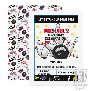Bowling Birthday Party Invitation