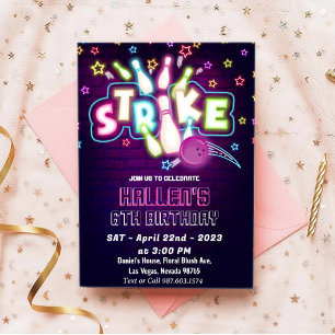 Bowling Birthday Party Invitation