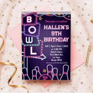 Bowling Birthday Party Invitation