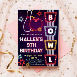 Bowling Birthday Party Invitation