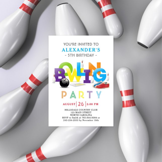 Bowling Birthday Party Invitation (Creator Uploaded)