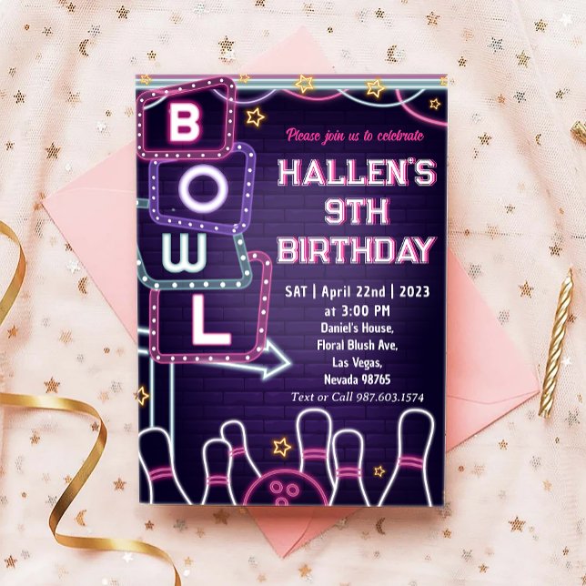 Bowling Birthday Party Invitation (Creator Uploaded)