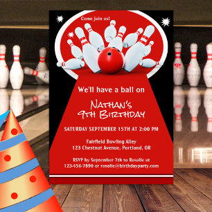 Bowling Birthday Party Invitation