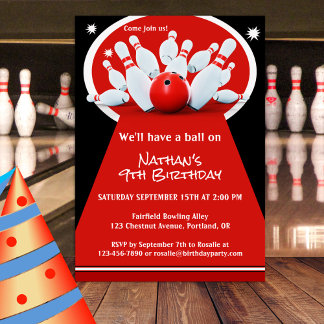 Bowling Birthday Party Invitation