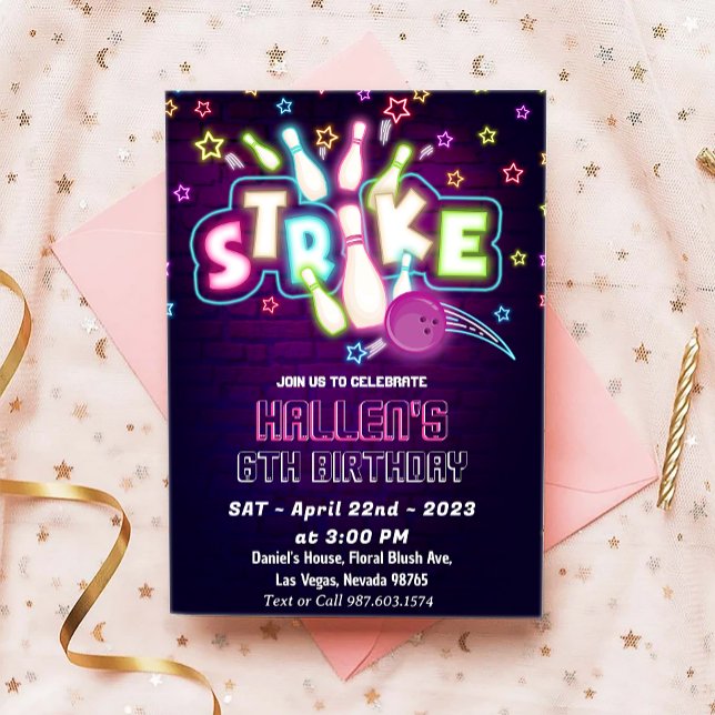 Bowling Birthday Party Invitation (Creator Uploaded)