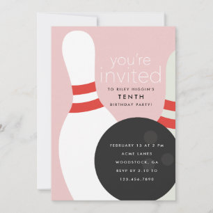 Bowling Birthday Party Invitation
