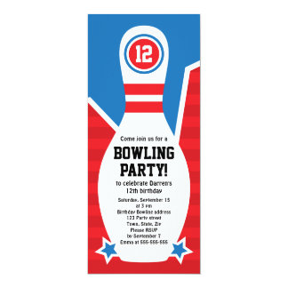 bowling bday party invitations