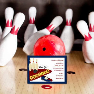 Bowling Birthday Party Invitations