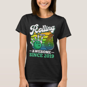 Bowling Birthday Party Rolling Into 6 Years Boy 6t T-Shirt