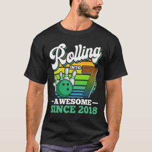 Bowling Birthday Party Rolling Into 7 Years Boy 7t T-Shirt
