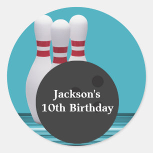 Bowling Birthday Party Sticker