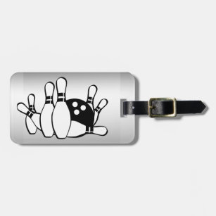 Bowling Black and Silver Luggage Tag