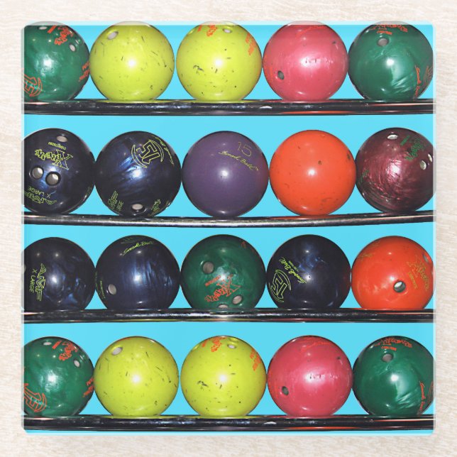 Bowling Blitz Glass Coaster (Front)