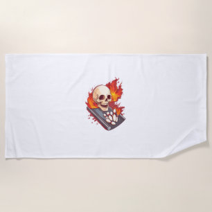 Bowling Bones – Funny Sports Skull Beach Towel