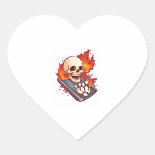 Bowling Bones – Funny Sports Skull Heart Sticker
