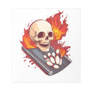 Bowling Bones � Funny Sports Skull Notepad