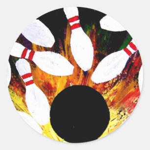 BOWLING BOWL STRIKE BUTTONS by Teo Alfonso Classic Round Sticker
