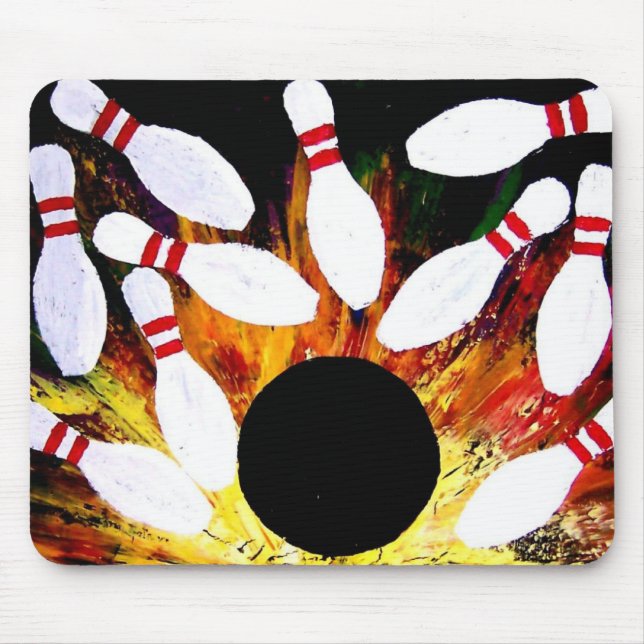 BOWLING BOWL STRIKE MOUSE PAD by Teo Alfonso (Front)