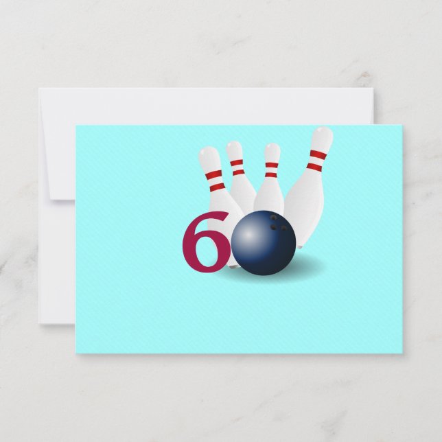 Bowling, bowler 60th Birthday Invitation. Invitation (Front)