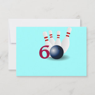 Bowling, bowler 60th Birthday Invitation. Invitation