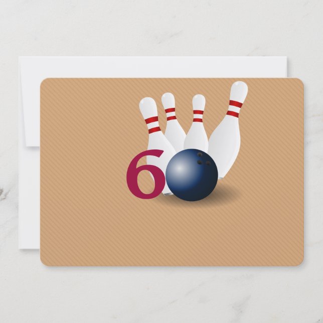 Bowling, bowler 60th Birthday Invitation. Invitation (Front)
