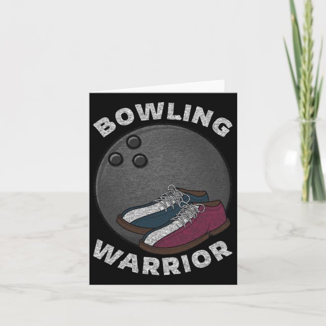 Bowling Bowler Funny Saying Vintage Graphic  Card (Front)
