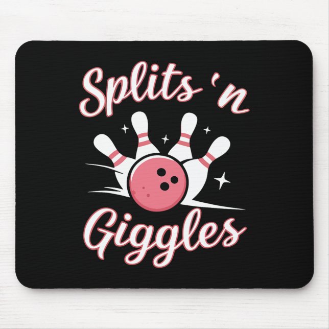 Bowling Bowler Funny Splits N Giggles Bowling Byll Mouse Pad (Front)