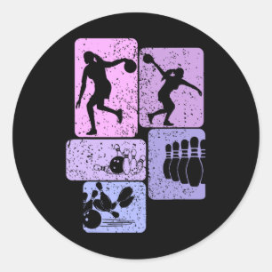 Bowling Bowler Girls Women  Classic Round Sticker