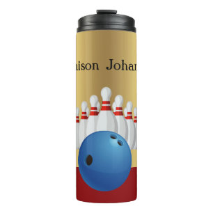 Bowling - Bowling Ball and Pins Design personalize Thermal Tumbler