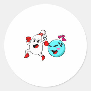 Bowling Bowling ball Classic Round Sticker