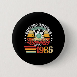 Bowling Bowling Birthday 1985 Bowling Byll Birthda 6 Cm Round Badge