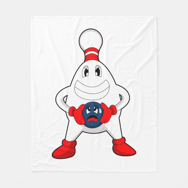 Bowling Bowling pin Bowling ball Fleece Blanket (Front)