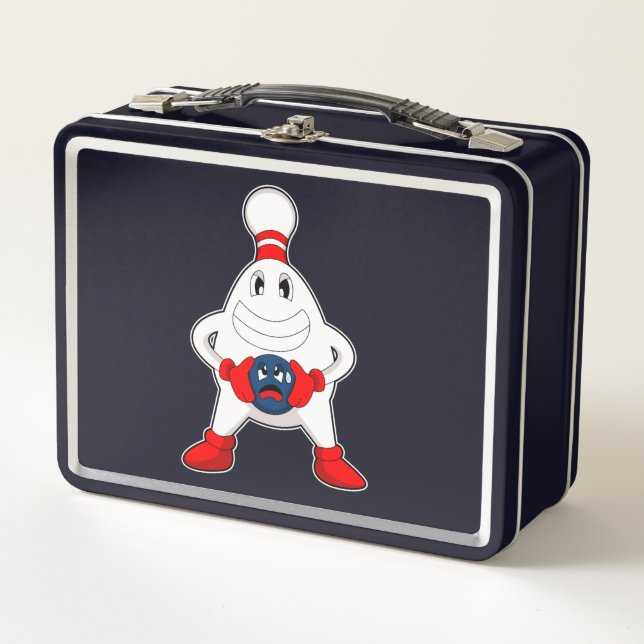Bowling Bowling pin Bowling ball Metal Lunch Box (Front)