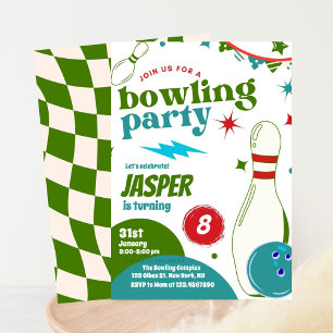 Bowling Boy Birthday Party Strike Up Some Fun Invitation