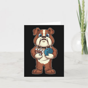 Bowling Bulldog Mascot Dog Lover Bowler Gift Card
