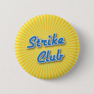 Bowling Button: Strike Club 6 Cm Round Badge