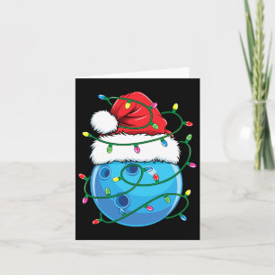 Bowling Byll With Santa Hat Men Boys Christmas Xma Card