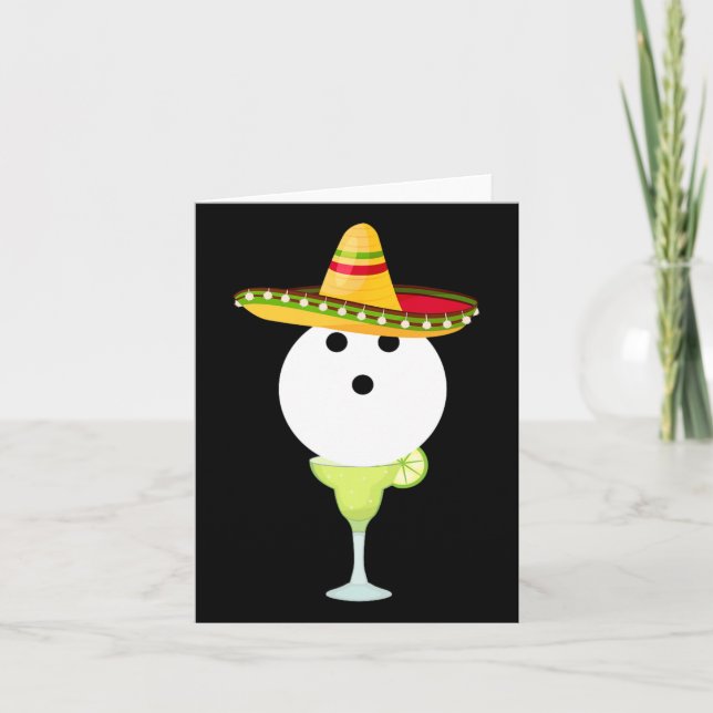 Bowling Byll With Sombrero And Margarita Sport Cin Card (Front)