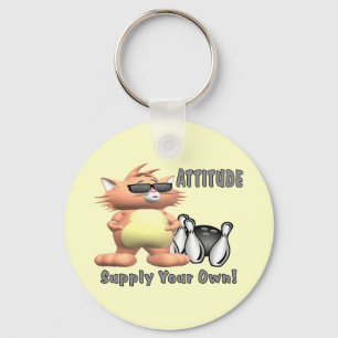 Bowling Cat: Attitude Key Ring