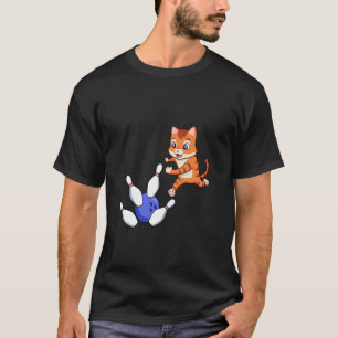 Bowling Cat Knocking Down Pins T-Shirt