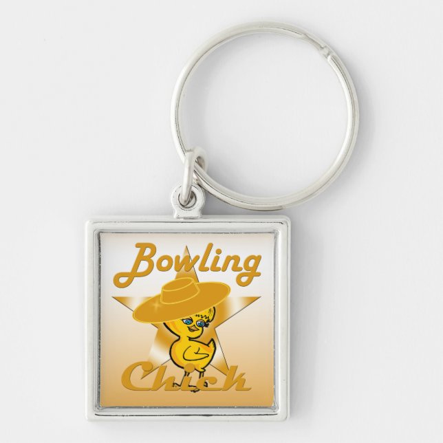 Bowling Chick #10 Key Ring (Front)