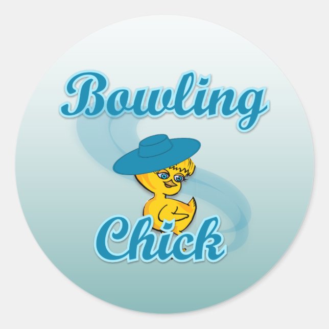 Bowling Chick #3 Classic Round Sticker (Front)