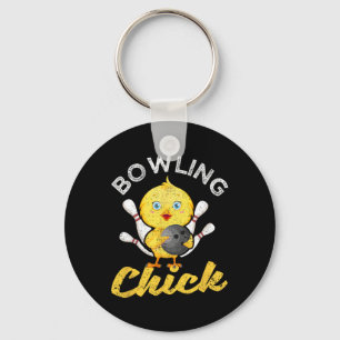 Bowling Chick Funny Bowlers Women Cute Bowler Spor Key Ring